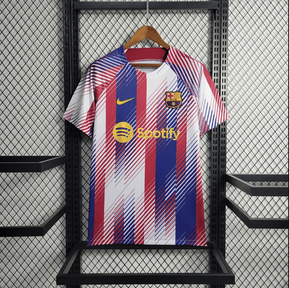 Entraînement Barcelone Blanc Bleu et Rouge 2023/24