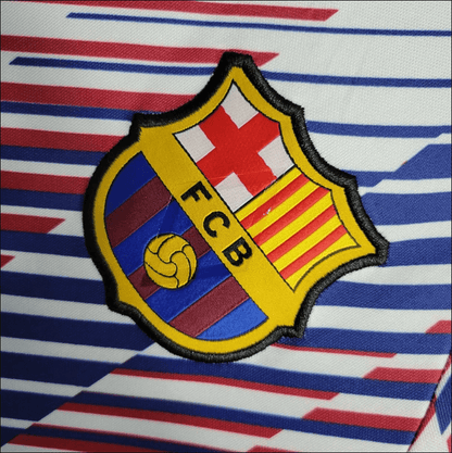 Entraînement Barcelone Blanc Bleu et Rouge 2023/24